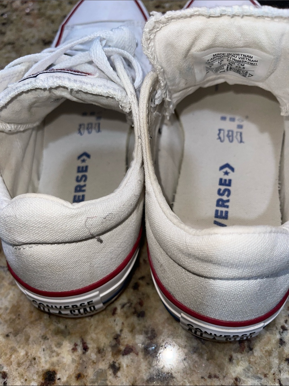 Converse White Canvas Low-Top Sneakers with Red Trim - Picture 10 of 10